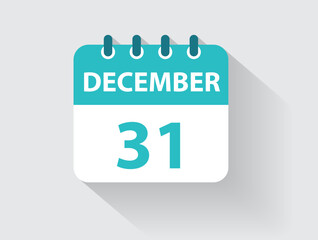 Calendar icon. Schedule icon isolated on gray background. Flat design. December month. Vector illustration.