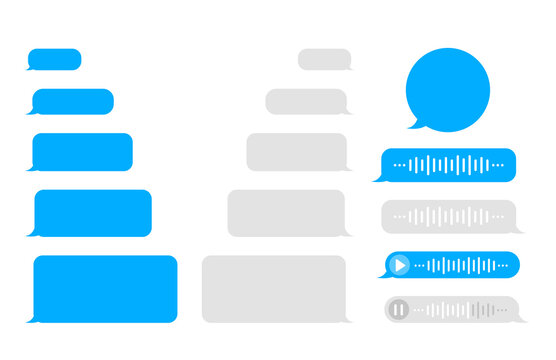 Chat, message bubbles, voice messages. Vector illustration