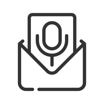 Voice Mail Envelope Message Simple Line Icon