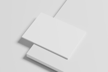 A4 Landscape Horizontal Magazine Brochure 3D Rendering White Blank Mockup