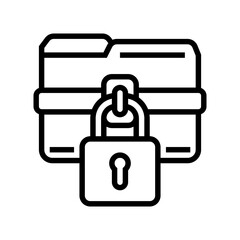 lock folder line icon vector. lock folder sign. isolated contour symbol black illustration