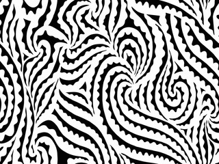 Black and white zigzag pattern on a black background ,zebra coloring.Seamless pattern.