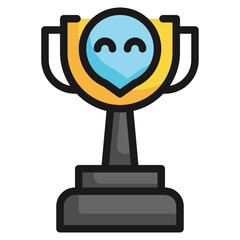 trophy success happiness filled outline icon