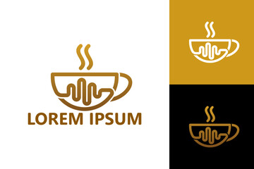 Hot drink pulse logo template design vector