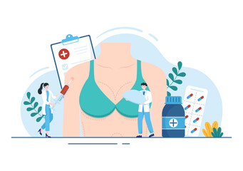 Plastic Surgery Flat Cartoon Hand Drawn Templates Illustration of Medical Surgical Operation on the Body or Face as Expected using Advanced Equipment