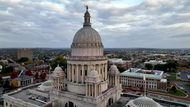 aerial orbiting state capital in providence rhode island