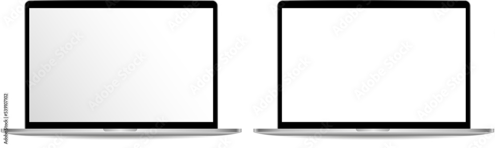 Fototapete realistic laptop mockups on transparent background. vector set of laptop with blank and transparent 