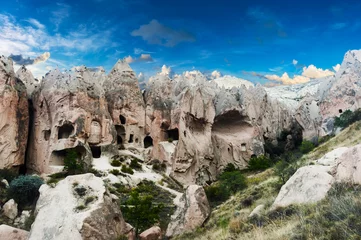 Foto auf Glas Caves in Zelve valley in Cappadocia in Turkey © Fyle