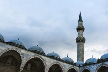 Fototapeta na wymiar Suleymaniye Mosque after the sunset