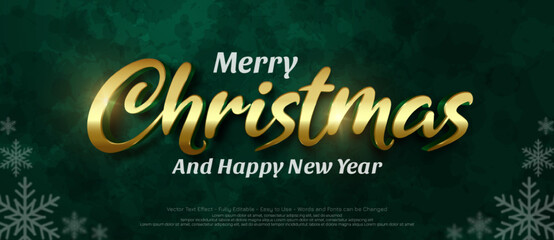 Luxury design editable text christmas on green background