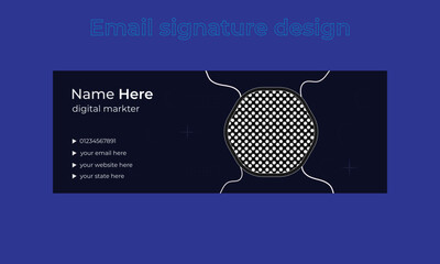 social media design .vector email signature layout template .