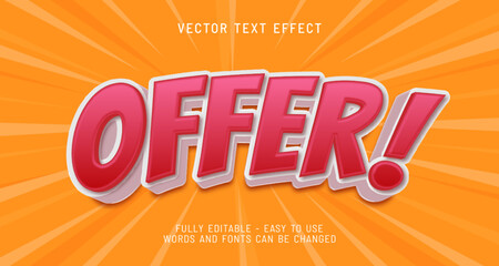 Three dimension text offer editable style effect template