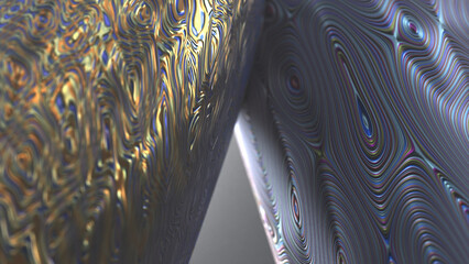 3d hyper-realistic rendering of abstract object with bizarre texture in sci-fi scene.