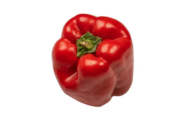 Red bell pepper isolated on a white background.