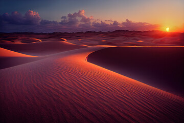 Obraz na płótnie Canvas Desert Sand Dunes at sunset