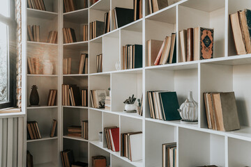 shelves with books