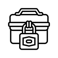 business padlock line icon vector. business padlock sign. isolated contour symbol black illustration