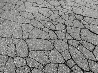 地割れしたアスファルトの道路