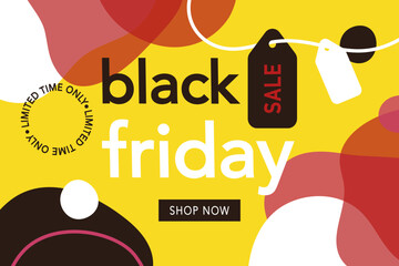 horizontal yellow abstract background black friday sale vector