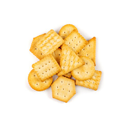 Crackers Pile, Crackers of Different Geometric Shapes, Cookies Isolated