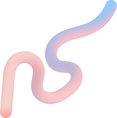 Abstract vibrant gradient worm line shape illustration