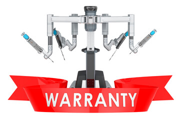 Robotic surgical system warranty concept. 3D rendering