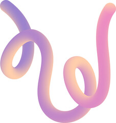 Abstract vibrant gradient worm line shape illustration