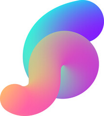 Abstract vibrant gradient worm line shape illustration