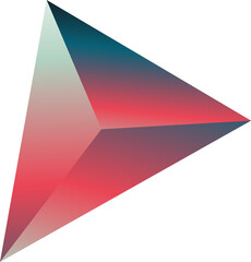 Abstract retro 3D crystal geometric shape illustration