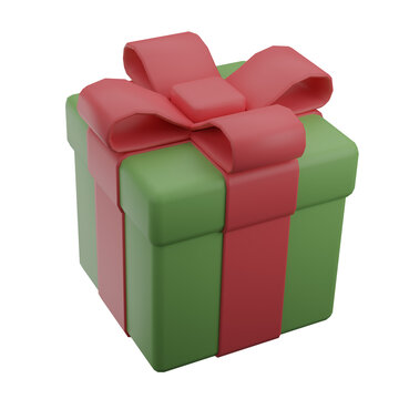 Christmas Gift Box 3D render Illustration icon