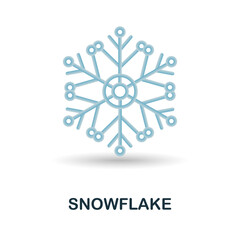 Snowflake icon. 3d illustration from christmas collection. Creative Snowflake 3d icon for web design, templates, infographics and more