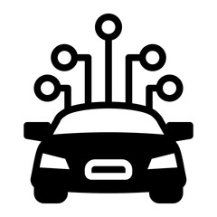 chip car electric vehicle control icon solid glyph
