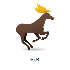 Elk icon. 3d illustration from christmas collection. Creative Elk 3d icon for web design, templates, infographics and more