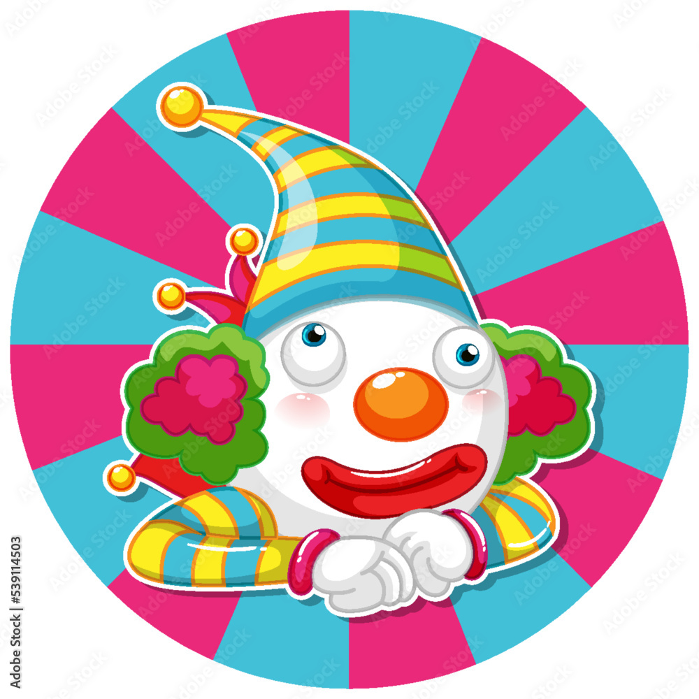 Sticker Circus clown colourful icon banner