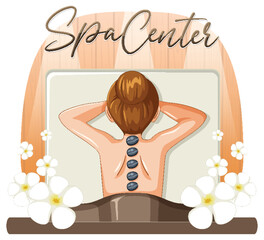 Spa center text design for banner or poster