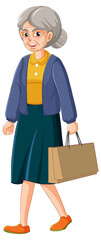 Senior woman holding shopping bag