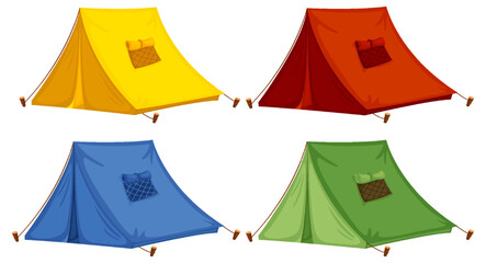 Camping tent in different colour set © GraphicsRF
