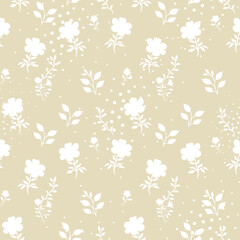 Pattern white silhouettes colors on a beige background.
