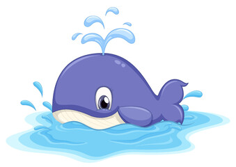 Cute whale cartoon character