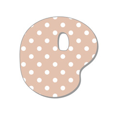 Polka dot letter.Pastel boho polka dots font. Hand drawn letter design for scrapbooks, albums, crafts and back to school projects.