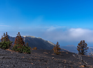 Fototapeta premium Cumbre vieja volcano crater long exposure in La Palma