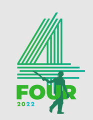 4 four and 6 Sixer Illustration for cricket Match. vector