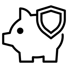 Fototapeta premium piggy bank money protection simple icon