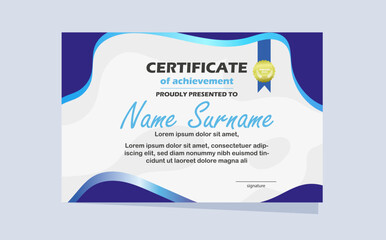 Obraz premium silver blue ribbon certificate template collection