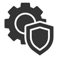 Obraz premium gear wheel system protection solid glyph icon