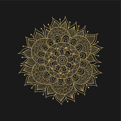 Naklejka premium Circular pattern in form of mandala for Henna, Mehndi, tattoo, decoration. Decorative ornament in ethnic oriental style. Coloring book page