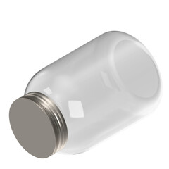 3d rendering illustration of an empty plastic jar
