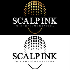 Scalp Micropigmentation Vector Point head icon logo dots - obrazy, fototapety, plakaty