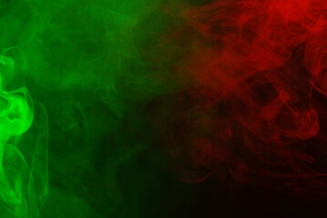 Green steam on a black background.