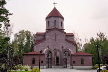 Novosibirsk, Russia, August 2022: Holy Armenian Apostolic Orthodox Church of the Most Holy Theotokos